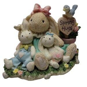 1999 Gentle Expressions Spring Hugs Bunny Figurine Easter Rabbits Matthew Danko